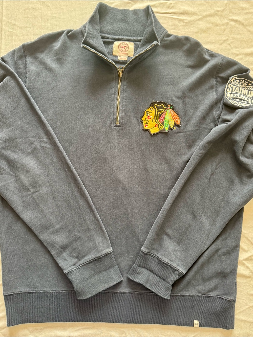 Chicago Blackhawks 2014 Stadium Series Commemorative 1/4 Zip Sweatshirt Size XXL